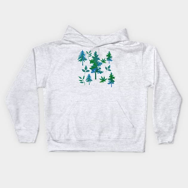 Trees and Leaves Kids Hoodie by Gingezel
